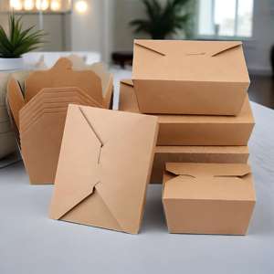 Fiambrera de papel Kraft desechable para comida rápida, forma rectangular, contenedor de grado alimenticio, embalaje para ensalada, sándwiches de Sushi reciclables - Product Image 5