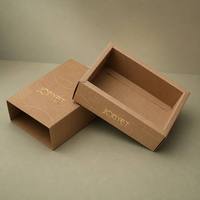 Boîte d'emballage cosmétique portable en papier naturel avec tiroir coulissant, personnalisable avec logo et taille, pour cadeaux, directement de l'usine