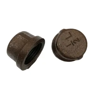 malleable iron pipe cap brass and black color