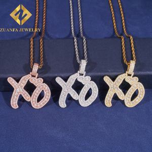 Colgante de Joyería Hip Hop Personalizado con Incrustaciones de Moissanita, Lerter XO VVS, Plata de Ley 925 - Product Image 5