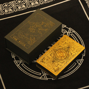 Cartas del <span class=keywords><strong>Tarot</strong></span> con Lámina Dorada, Juego Completo, Impresión a Color, PVC Impermeable, con Guía y Tapete para Principiantes, Juego de Mesa - Product Image 2