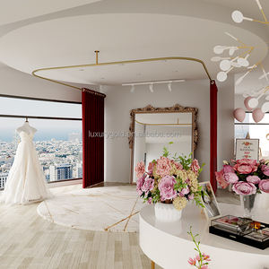 מותאם אישית L בצורת כלה חנות הולם חדר דלת וילון חדר הלבשה בגדי חנות וילונות U בצורת יופי מיטה מחיצה - Product Image 3