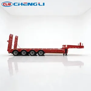 Camión de Remolque de Plataforma Plana, Remolque de Plataforma Plana para Trabajo Pesado, 3 y 4 Ejes, 40FT, 53FT, 20FT, 60FT, Transporte de Contenedores, Plataforma de Remolque - Product Image 5