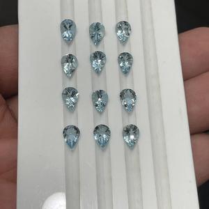 Pierre précieuse naturelle Aigue-marine bleu marine faite à la main, taille cœur poire, cristal en vrac, vente en gros pour la fabrication de bijoux OEM - Product Image 6