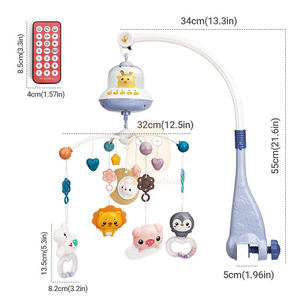 Mobile musical suspendu en plastique à télécommande avec rotation à 360° pour berceau de bébé et jouets pour tout-petits, idéal pour nouveau-né - Product Image 3