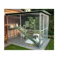 Cage pour animaux de compagnie robuste et sécurisée en fer, entièrement fermée, pour chats et chiens, utilisation en extérieur/intérieur, design surdimensionné pour animaux de taille moyenne/grande