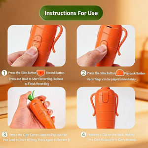 Stylo Carotte Mignon Enregistreur Vocal 60 Secondes <span class=keywords><strong>pour</strong></span> Enfants Stylo à Bille à Écriture Fluide Cadeaux Créatifs Amusants <span class=keywords><strong>pour</strong></span> Enfants Étudiants Enseignants - Product Image 3