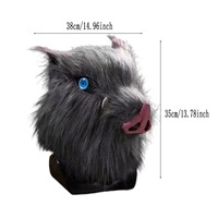 Masque en latex tête de sanglier style anime premium avec détails en peluche – Accessoire de costume pour fête et cosplay, masque tête de cochon COS Wild Boar