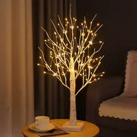 144LEDs Birch Putih Pohon Natal LED Lentera Kamar Tidur Lampu Dekorasi Meja Kreatif Bercahaya Lampu Cabang untuk Pesta Rumah