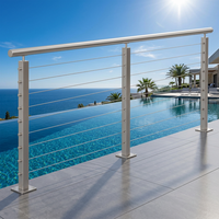Rampe de balustrade en câble d'acier inoxydable de qualité supérieure OEM, taille personnalisée pour balcon extérieur et piscine, commande en gros pour projets