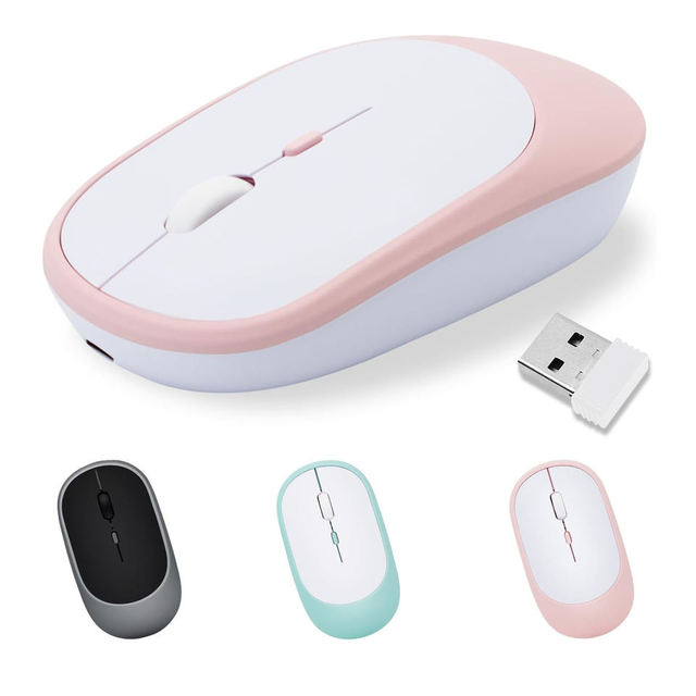 Rechargeable Mouse Dual Modes BlueTooth 5.2 2.4G USB Mute Wireless Mice Wireless Mouse for Computer Laptop Tablet Macbook
