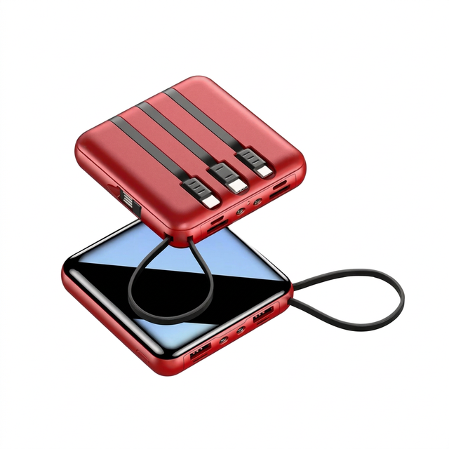 New Ideas 2021 Gadgets Electronic Promotional Gifts MAXFREE Power Banks 10000mAh Polymer Battery Built-in Cables Handle