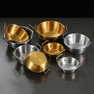 Bol à collation, bol à vin de riz, saladier, bol à sauce pour fondue, <span class=keywords><strong>panier</strong></span> à frites et à fruits, petit bol à friture en acier inoxydable 304 à double poignée - Product Image 1