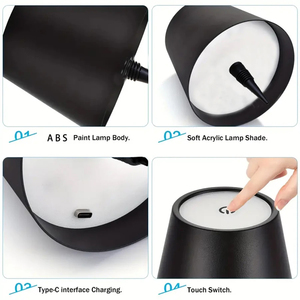 Lampada da Tavolo RGB Wireless con Controllo Touch, Dimmerabile, Ricaricabile USB, Senza Fili, per Ristoranti e Bar - Product Image 4
