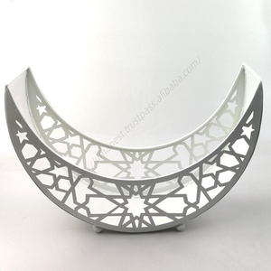 Decoraciones de Ramadán al por Mayor, Bandeja de Servicio, Decoración de Mesa Eid Mubarak, Artesanía de Hierro con Forma de Luna, Artículos para el Festival Musulmán del Medio Oriente - Product Image 3