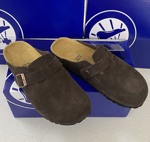 Sandalias de corcho Boston de fabricante OEM, toboganes Unisex inspirados en Birkenstocks de cuero de vaca con pie anatómico, Zapatillas de casa - Product Image 3