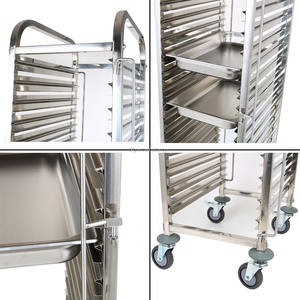 Carrito de Enfriamiento para Alimentos de Acero Inoxidable Plateado Modelo T2G 01 con 15 Bandejas para Cocina y Panadería - Product Image 3