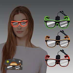 Gafas LED Personalizadas de un Solo Color, Marco Cuadrado con Luz <span class=keywords><strong>EL</strong></span>, Decoración Personalizada para Fiestas, Ramadán, Graduación, Día de San Valentín, Flash - Product Image 1