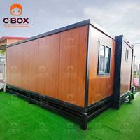 Cbox 20 pieds, villa modulaire extérieure préfabriquée, maison mobile de style campagnard respirante avec toilettes, maison conteneur extensible portable