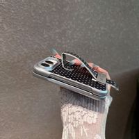 Nouvelle coque de téléphone portable antichoc style Ins à pois avec bracelet en métal pour iPhone Duo
