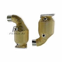 Downpipe de alto flujo OEM de 200 celdas con aislamiento dorado para Porsche 911 991 Turbo S 3.8T 2014-2019: mejora de rendimiento y potencia