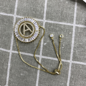 Gold Plated Shiny Cubic Zirconia CZ <strong>Initial</strong> <strong>Charms</strong> <strong>Necklace</strong>, Micro Pave CZ Alphabet Letters Pendant <strong>Necklace</strong> for Christmas Gift - Product Image 4