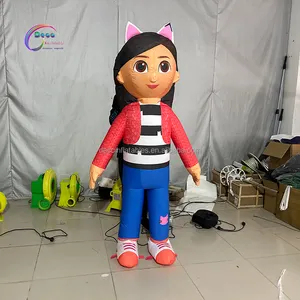 Personaje de dibujos animados inflable personalizado chica inflable con pinza de pelo