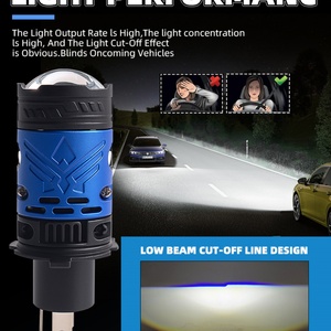 Sanvi G3 12V 5500K 35W <b>H4</b> Mini LED Projector Lens Headlights for Automotive Fit for Hilux Universe Fit Models New - Product Image 5