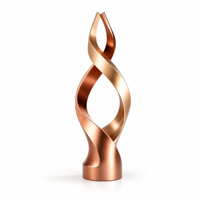 Trophée Sportif Moderne en Métal Coulé, Design Spirale Double Hélice Couronne Ouverte Flamme Zigzag, Plaqué Or, Récompense de Remise de Diplôme