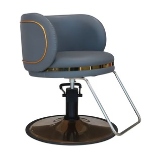 Fauteuil de Barbier Inclinable Doré Réglable RUNHU LF78907 – Vente Directe Usine, Durable, Moderne, en Fer et Cuir PU, Design Contemporain - Product Image 1