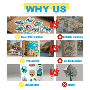 Adesivi in Vinile Colorati Fustellati e Pretagliati, Vendita Calda di Fabbrica, Adesivi Decorativi in PVC Personalizzati OEM ODM per Souvenir - Product Image 3