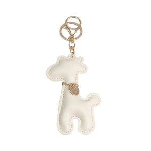 Handmade Cute Lovely Cute Souvenirs Gift PU Leather Deer Lucky Animal Giraffe Pendant Keychain Bag Accessories Charm Car <b>Keyring</b> - Product Image 6