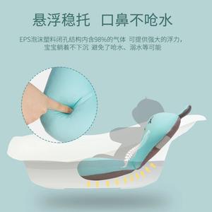 Tapis de bain flottant pour bébé, design lapin, bleu, matériau doux, 0-12 mois, siège de bain multifonctionnel - Product Image 5