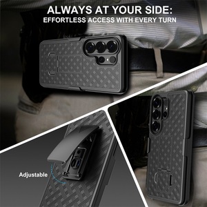 เคสโทรศัพท์แบบคลิปหนีบเข็มขัดสำหรับซัมซุง กาแลคซี่ เอส 26 อัลตร้า พีซี ฝาครอบแบบมีขาตั้งหมุนได้ ทนทาน - Product Image 2
