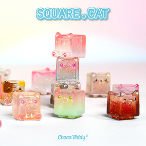 Square Stack Cat 2nd Generation Blind Bag Cute Glitter Night-Light Ice Block Cat Plush Blind Box Ornament for <strong>Friends</strong> - Product Image 4