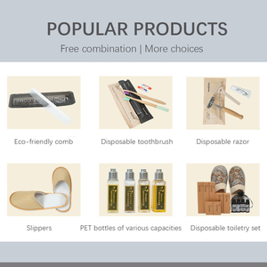 Ensemble de produits de toilette jetables pour hôtel, emballés individuellement, kit d'accessoires de voyage hygiéniques avec pantoufles pour tous types d'hôtels - Product Image 6