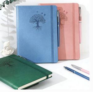 Carnet de notes/agenda A5 A6 B5 2026 en cuir PU à couverture rigide avec bande élastique - Product Image 1