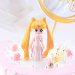 6-Styles Cartoon Miniaturen Lang Haar Schoonheid Diy Meisje Hartdecoratie Creatieve Cake Tuin Decoratie Mini Plastic Ambachten - Product Image 3