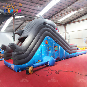 Gran parque acuático tobogán inflable con piscina plataforma alta Parque de Atracciones alquiler seguro Splash Pool 2025 venta - Product Image 6