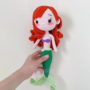 Haute qualité Crochet cadeau spécial Crochet sirène princesse poupées à la main enfant jouet en peluche tricoté sirène jouet pour bébé - Product Image 3