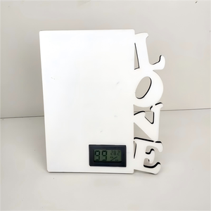 Marco de Fotos Familiar con Reloj de Escritorio Cuadrado Digital a Pilas, Material de Sublimación MDF - Product Image 4