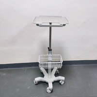 Chariot ECG réglable en hauteur en alliage d'aluminium avec panier de rangement, support mobile pour hôpital, clinique, urgence