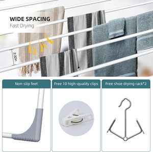 Séchoir à linge autoportant en acier, pliable et multifonctionnel, pour salle de bain, organisateur de vêtements - Vente en gros - Product Image 3