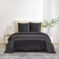 Ensemble de housse de couette en soie lavée tissée moderne à bas prix, 3 pièces, taille Queen King, couleur unie blanche, personnalisable, textiles pour la maison et l'hôtel