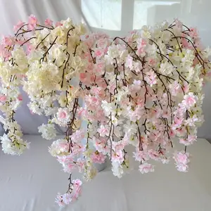 长花枝人造花樱花束丝绸樱花婚礼家居派对装饰