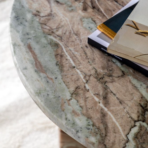 Mesa de <span class=keywords><strong>Centro</strong></span> de Mármol Verde Natural de la Selva Tropical de <span class=keywords><strong>Brasil</strong></span>, Muebles para Sala de Estar, Mesa Redonda de Mármol Blanco y Verde - Product Image 4