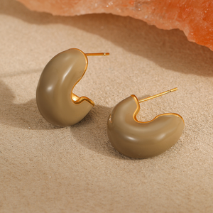 สินค้าใหม่สไตล์ยุโรปข้ามพรมแดนสำหรับฤดูใบไม้ร่วง - ต่างหูไทเทเนียมสตีลสไตล์ฝรั่งเศสแบบมินิมอล เหมาะสำหรับลุคทำงานสบายๆ - Product Image 5