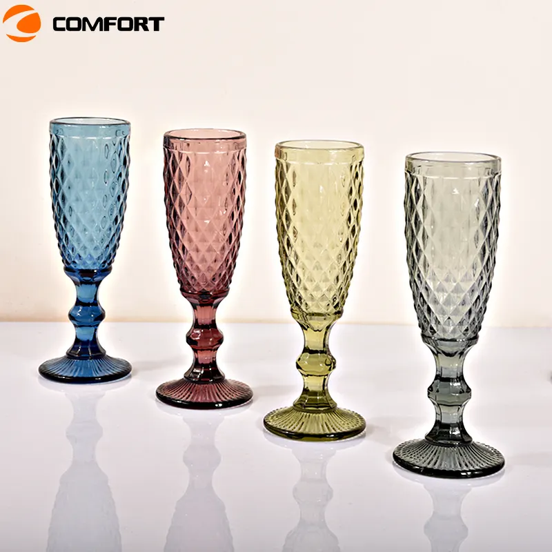 Ruit Vorm 150Ml Brede Mond Goud Wijnproeverij Hoge Capaciteit Champagne Glas Unieke Vorm Glas Cup