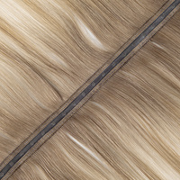 Extensiones de Cabello Ruso de Lujo, Invisibles, Finas, Sin Costuras, Trama Plana, Doble Trama, Rubias, Extensiones de Cabello Humano