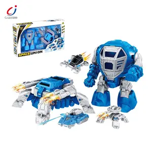 Educational roboter spielzeug boys plastic deformation diy assembly brinquedo sliding machinery union space robot